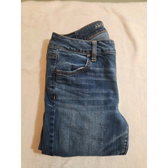American Eagle Jeans Womens 10 Regular Blue Jegging Straight Super Stretch - Picture 1 of 12